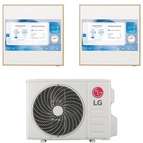 lg condizionatore lg dual split inverter artcool gallery lcd 1212 con mu2r17 r 32 wi fi integrato