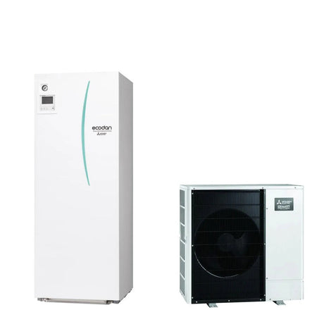 mitsubishi electric pompa di calore aria acqua mitsubishi electric split hydrotank erst20c vm2dr1 accumulo 200 lt unita esterna zubadan puhz shw112yaa 11 kw r 410a