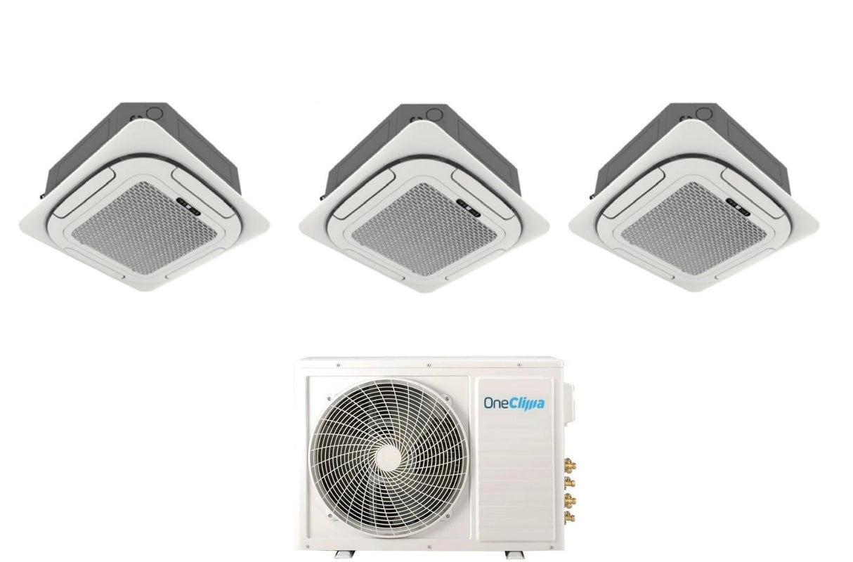 oneclima condizionatore oneclima trial split cassetta 4 vie 121212 con mlt27x3y24 r 32 wi fi optional griglia inclusa e telecomando di serie