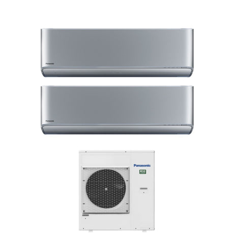 panasonic climatizzatore condizionatore panasonic dual split inverter etherea silver 1800018000 con cu 5z90tbe r 32 wi fi integrato argento