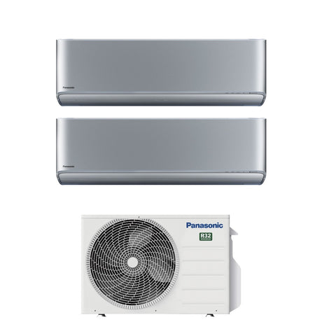 panasonic climatizzatore condizionatore panasonic dual split inverter serie etherea silver 77 con cu 2z35tbe r 32 wi fi integrato 70007000 argento