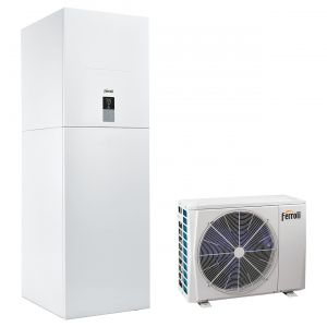 pompa di calore splittata reversibile aria acqua inverter ferroli omnia st 3.2 14 sistema con integrazione elettrica r 32 monofase con comando incluso