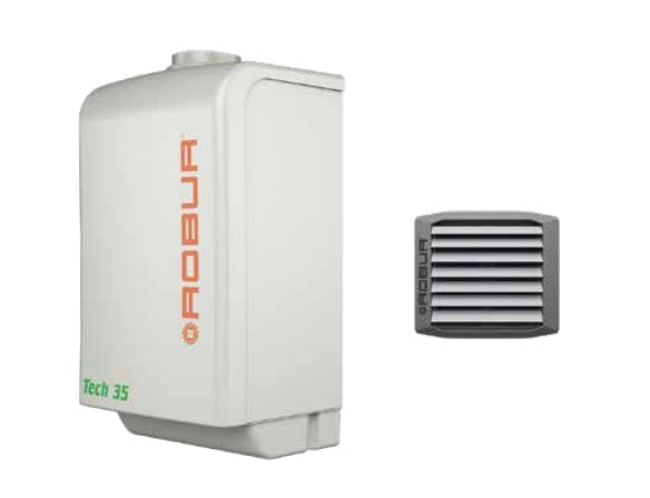 sistema combinato caldaia a condensazione + aerothermo robur caldaria 35 tech plus classe a metano gpl solo riscaldamento