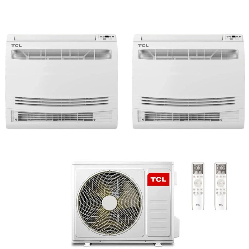 tcl condizionatore tcl dual split inverter console 918 con mt2730 r 32 wi fi integrato