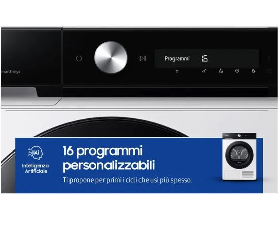 asciugatrice a pompa di calore 9kg samsung dv90bb5245aes3 optimal dry classe a ___