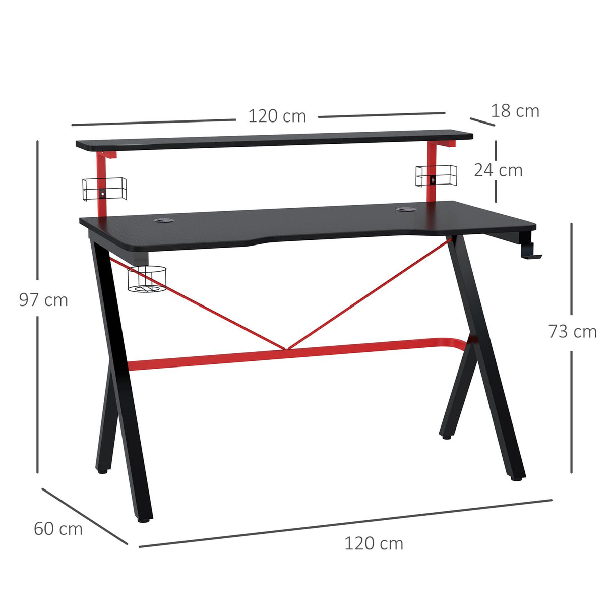 immagine-12-easycomfort-easycomfort-scrivania-da-gaming-con-ripiano-monitor-scrivania-per-computer-porta-pc-con-gancio-e-portabicchieri-nera-e-rossa-120x60x97cm