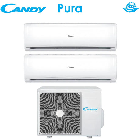 climatizzatore condizionatore candy dual split inverter serie pura 9_12 con cy 2t14aout r 32 wi fi integrato 9000_12000