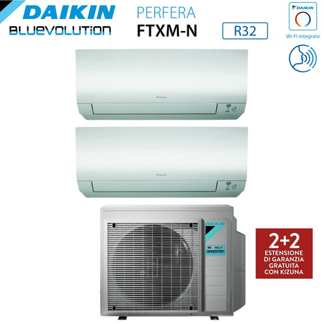 climatizzatore condizionatore daikin bluevolution dual split inverter serie ftxm n perfera 9+12 con 2mxm40a r 32 wi fi integrato 9000+12000 garanzia italiana