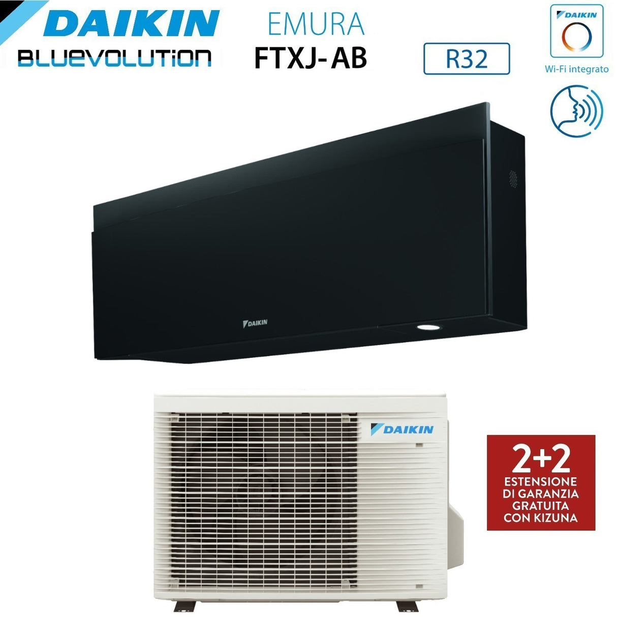 climatizzatore condizionatore daikin bluevolution inverter serie emura black iii 9000 btu ftxj25ab r 32 wi fi integrato classe a___ garanzia italiana novita