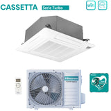 climatizzatore condizionatore hisense inverter a cassetta serie turbo 12000 btu act35ur4rcc8 _ auw35u4rs8 r 32 wi fi optional classe a__ a_ con telecomando e pannello incluso