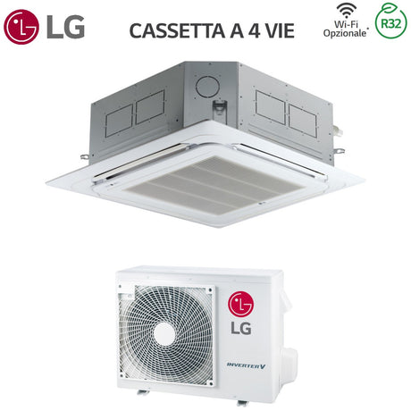 climatizzatore condizionatore lg cassetta a 4 vie inverter 9000 btu ct09f r 32 wi fi optional con comando a filo e pannello incluso novita