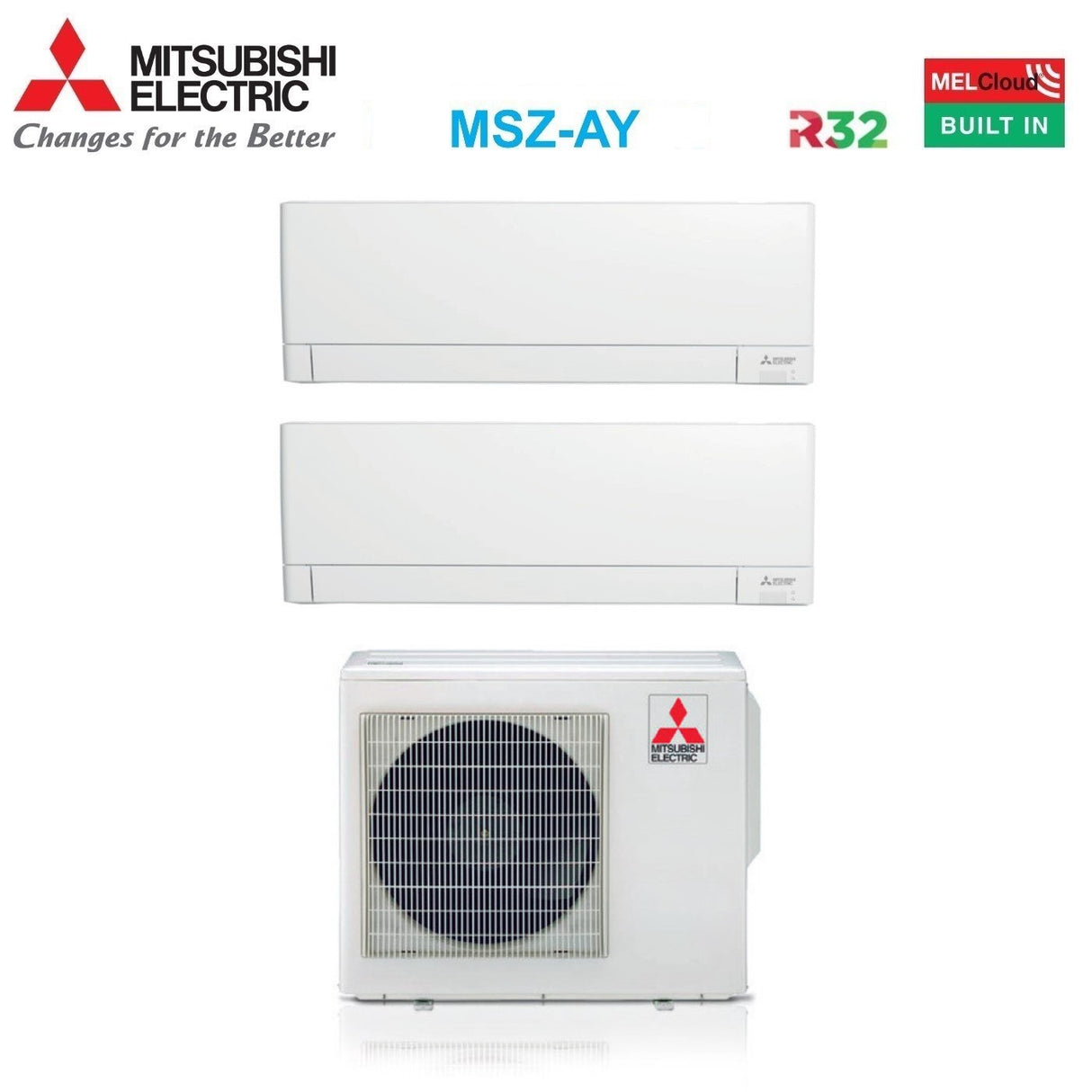 climatizzatore condizionatore mitsubishi electric dual split inverter linea plus serie msz ay 12_12 con mxz 4f72vf r 32 wi fi integrato 12000_12000