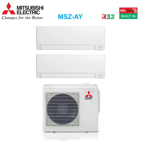 climatizzatore condizionatore mitsubishi electric dual split inverter linea plus serie msz ay 18_18 mxz 3f54vf r 32 wi fi integrato 18000_18000