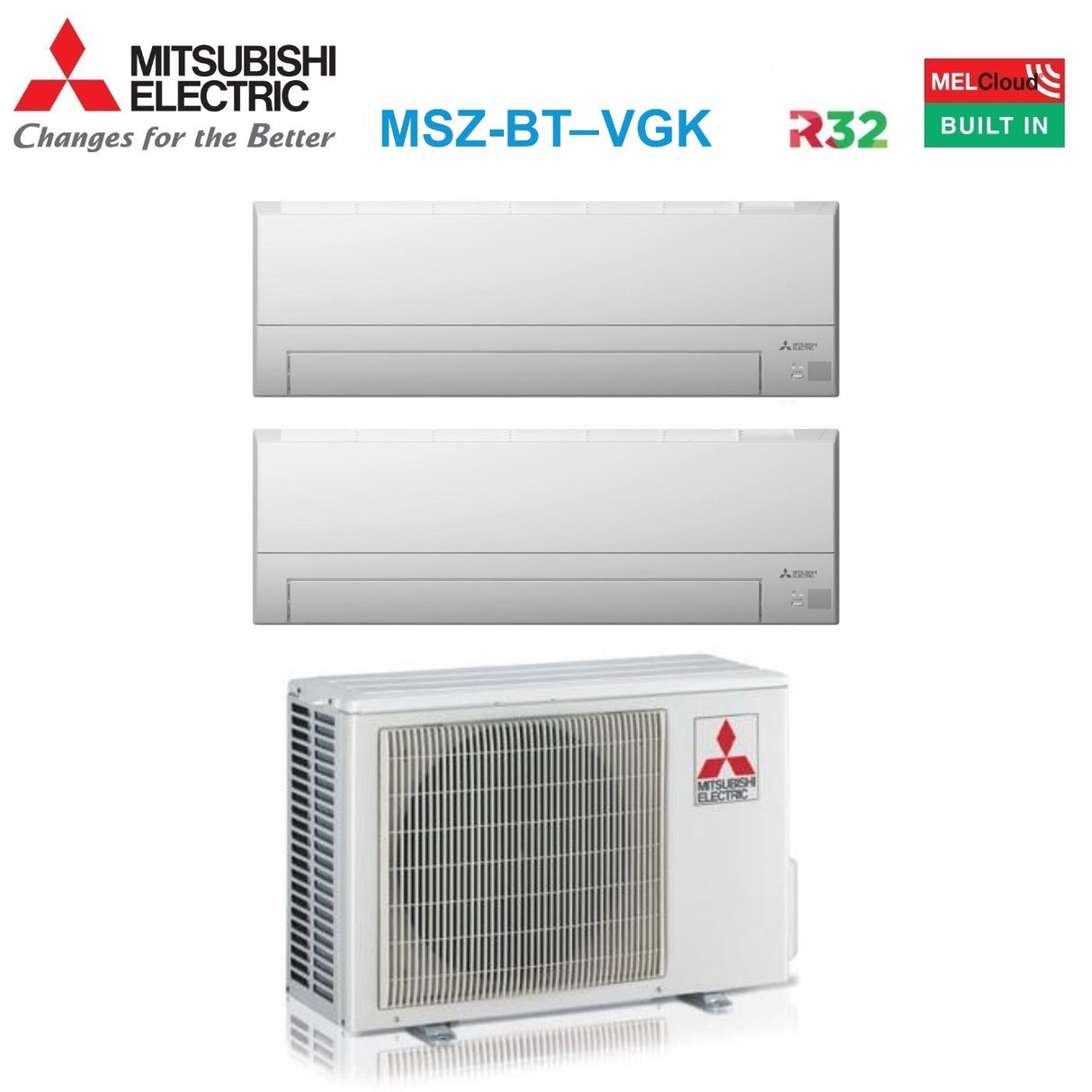 climatizzatore condizionatore mitsubishi electric dual split serie bt 12_12 con 2f53vf2 3 gas r 32 wi fi optional 12000_12000 novita