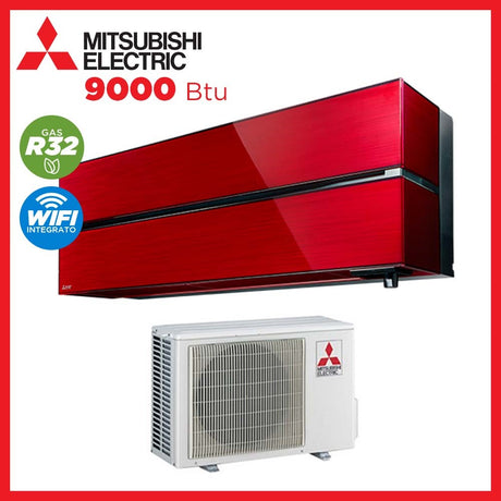 climatizzatore condizionatore mitsubishi electric inverter serie kirigamine style 9000 btu msz ln25vgr ruby red wi fi r 32 classe a___ rosso new 2018