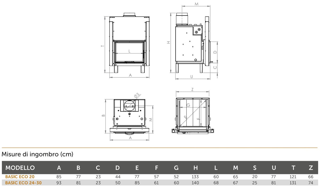 ctm termocamino a legna ctm basic eco s1 30 kw per produzione acs con scambiatore full link e scomparsa verticale