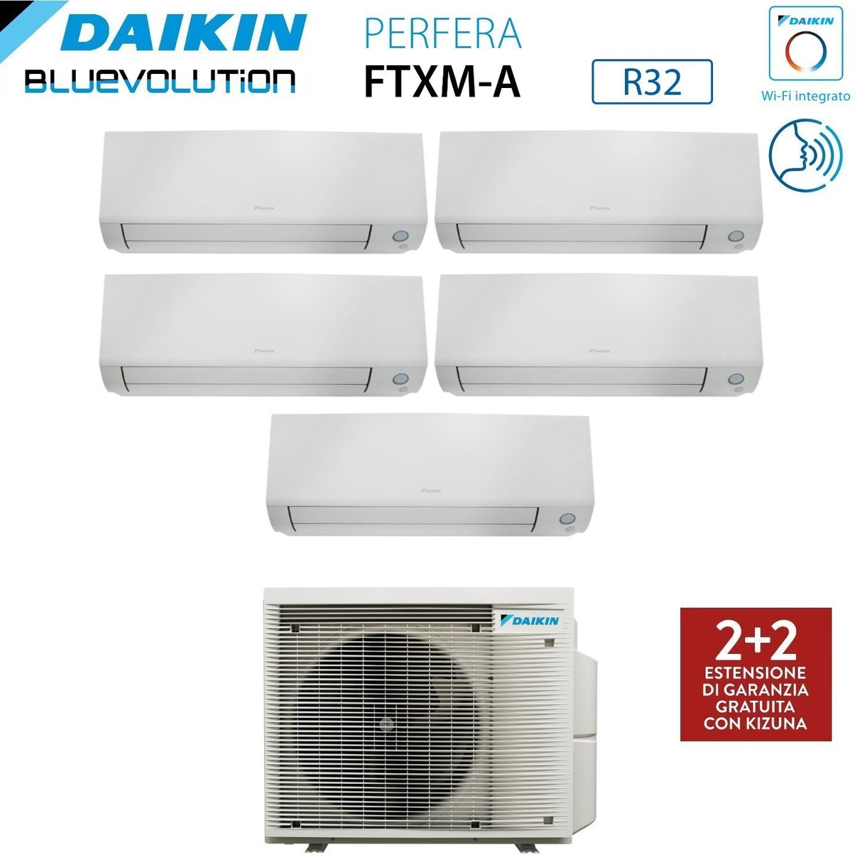 daikin condizionatore penta split daikin perfera all seasons 777915 con 5mxm90a r 32 wi fi integrato garanzia italiana