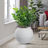 divina garden vaso in resina da esterno interno per piante tondo a sfera di design d 40x33h botticelli bianco ean 8056157808961