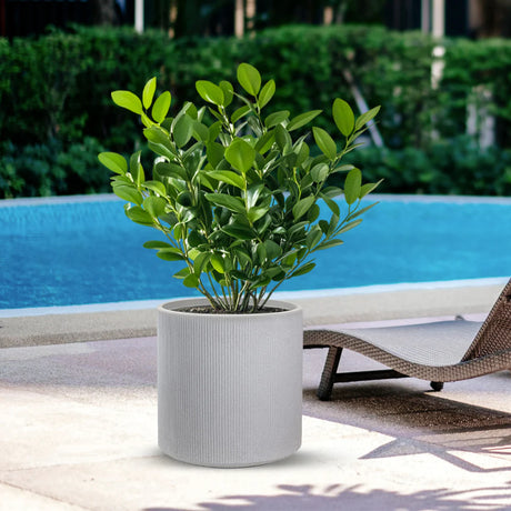 divina garden vaso in resina da esterno interno per piante tondo cilindrico di design d 36x35h modigliani beige ean 8056157808930