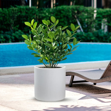 divina garden vaso in resina da esterno interno per piante tondo cilindrico di design d 36x35h modigliani bianco ean 8056157808923