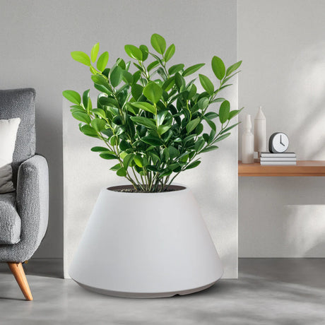 divina garden vaso in resina da esterno interno per piante tondo conico design d 60x35h stromboli bianco ean 8056157808909