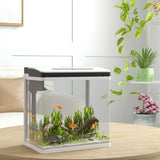 easycomfort easycomfort acquario da 13l a illuminazione led con fori di ventilazione in vetro hd e abs 29x20x30 5 cm