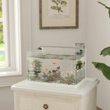 easycomfort easycomfort acquario in vetro con luci led da 20l filtro e pompa dacqua 38x26x27 cm bianco