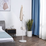 easycomfort easycomfort albero appendiabiti in acciaio con 8 ganci e base rotonda in marmo 35x35x170 cm bianco
