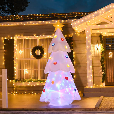 easycomfort easycomfort albero di natale bianco gonfiabile 245cm gigante e impermeabile con luci a led decorazione natalizia per esterni