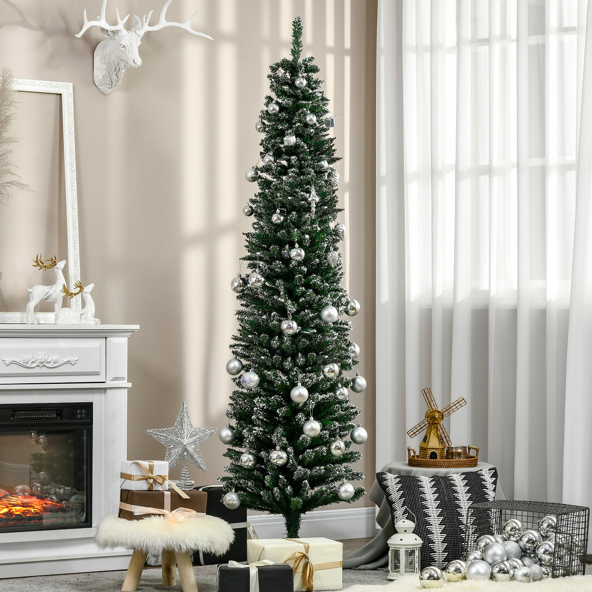 immagine-2-easycomfort-easycomfort-albero-di-natale-innevato-artificiale-alto-e-stretto-con-570-rami-base-rimovibile-e-pieghevole-53x190cm-verde