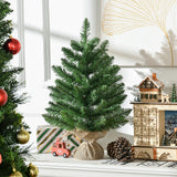 easycomfort easycomfort albero di natale mini 55cm con 50 rami folti e aghi realistici in pvc base in cemento e iuta