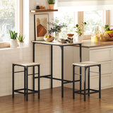 easycomfort easycomfort arredamento bar 3 pezzi con tavolo da cucina e 2 sgabelli da bar in legno e acciaio color legno e nero