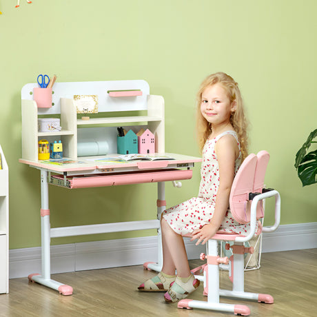 immagine-2-easycomfort-easycomfort-banco-scuola-con-sedia-per-bambini-3-12-anni-altezza-regolabile-e-piano-inclinabile-rosa