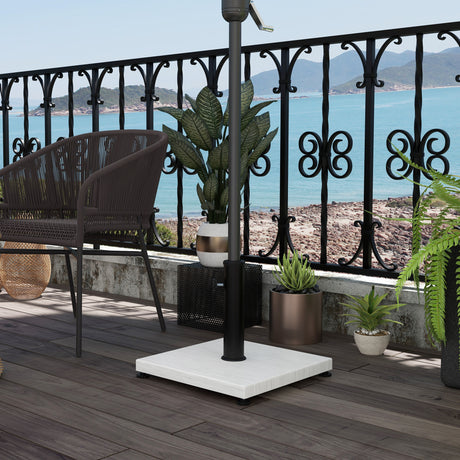 easycomfort easycomfort base per ombrellone da 25kg in metallo e cemento con effetto legno 45x45x33 5cm bianco