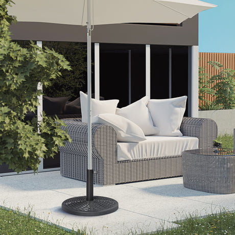 easycomfort easycomfort base per ombrellone da giardino rotonda effetto rattan 45cm peso da 9 5kg nero