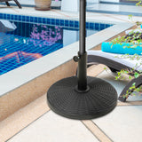 easycomfort easycomfort base per ombrellone rotonda effetto rattan da 12 5kg supporto per pali da 38mm e 48mm 44 5 cm nero