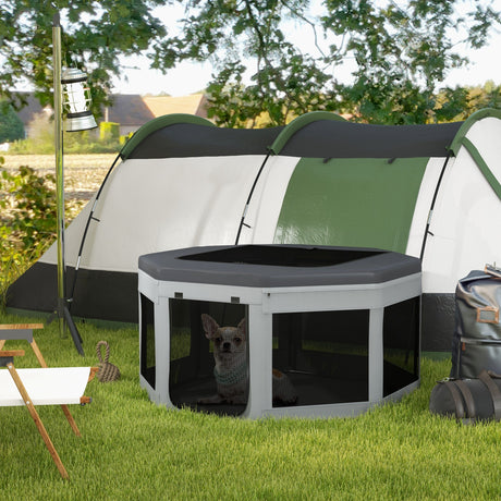 easycomfort easycomfort box per cani e gatti con 7 finestre e 2 ingressi in tessuto oxford nylon e pp 124x62 cm grigio e nero