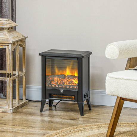 easycomfort easycomfort caminetto elettrico da 1800w con effetto fiamma a 3 intensita in metallo e vetro 36x21x47 cm nero