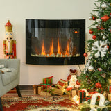 easycomfort easycomfort caminetto elettrico da parete con effetto fiamma colorato con telecomando in acciaio inox e vetro 65x11 4x52 cm nero ean 8054144139715