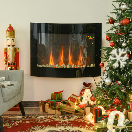 easycomfort easycomfort caminetto elettrico da parete con effetto fiamma colorato con telecomando in acciaio inox e vetro 65x11 4x52 cm nero ean 8054144139715