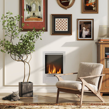 easycomfort easycomfort camino a bioetanolo da incasso in acciaio capacita 0 9l e durata 3 3 ore 48x18x59 cm argento