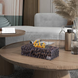 easycomfort easycomfort camino a bioetanolo da tavolo con bruciatore da 1 15l e pannello in vetro 33x16x18cm nero