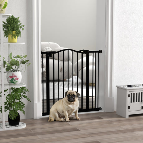 easycomfort easycomfort cancelletto per cani estensibile con 2 blocchi e chiusura automatica in metallo e plastica 74 87x78 cm nero