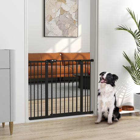 easycomfort easycomfort cancellino per cani a 2 estensioni con larghezza regolabile fino a 100 cm e chiusura automatica nero