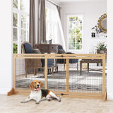 easycomfort easycomfort cancellino per cani da interno estensibile in legno di pino e acciaio 104 183x36x69 cm color legno