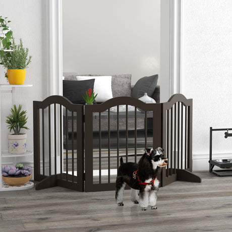 easycomfort easycomfort cancellino per cani pieghevole a 3 sezioni in legno 154 5x29 5x61cm caffe