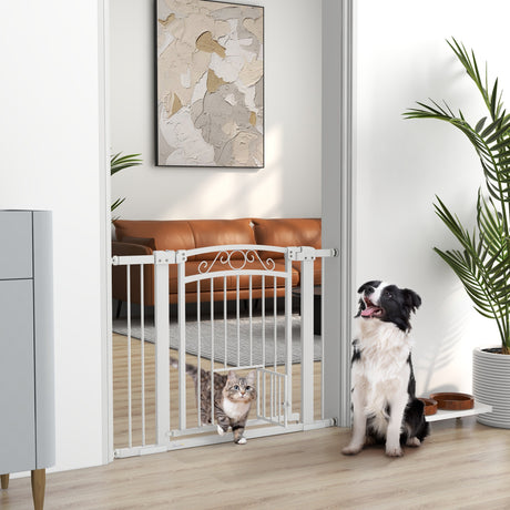 easycomfort easycomfort cancellino per cani regolabile con estensioni porta per gatti e apertura a una mano 76 104x77cm bianco