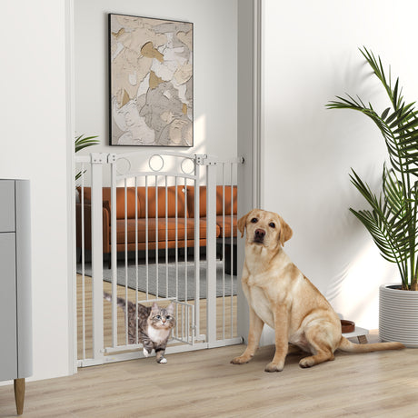 easycomfort easycomfort cancellino per cani regolabile da 76 104 cm cancelletto alto 106 cm con 2 estensioni bianco