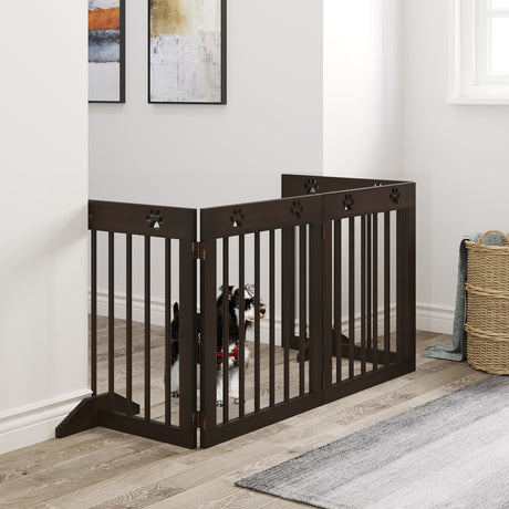 easycomfort easycomfort cancellino per cani taglia piccola pieghevole in legno di pino 204x30x61 cm marrone