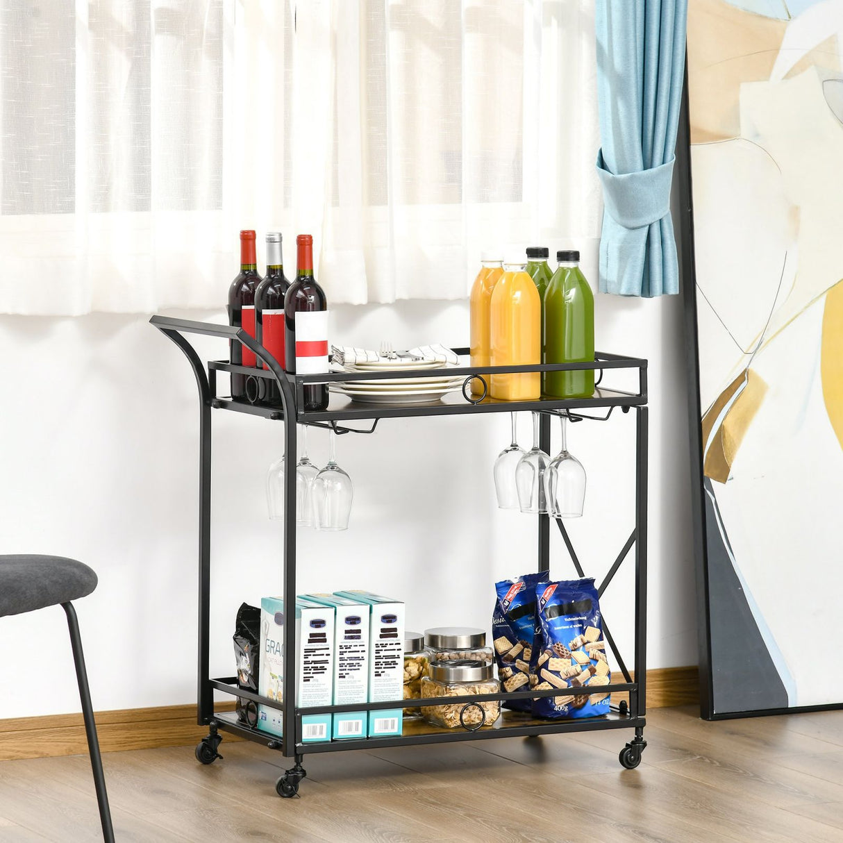 immagine-2-easycomfort-easycomfort-carrello-da-cucina-2-ripiani-in-stile-industriale-portavivande-con-4-ruote-girevoli-e-maniglia-legno-e-metallo-marrone